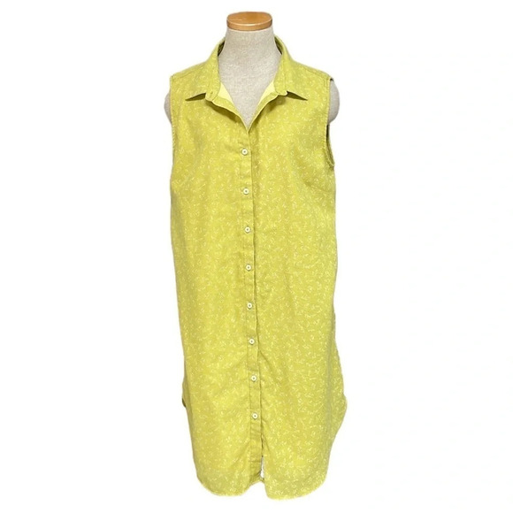United By Blue Dress Women's X Large Yellow Floral Button Down Shirt Midi - Picture 1 of 16